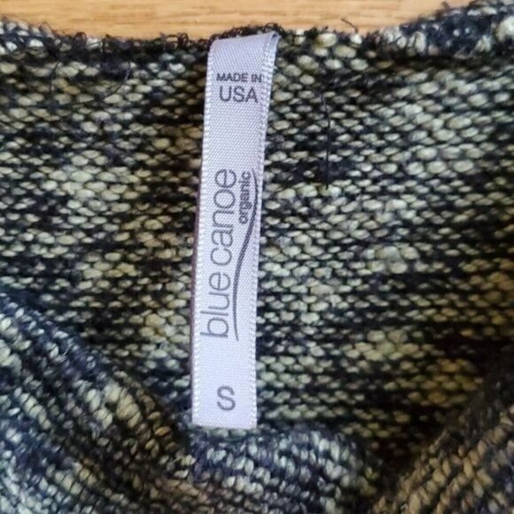 Blue Canoe Organic Green & Black Tweed Scoop Neck Sz S Sweater - Picture 4 of 7